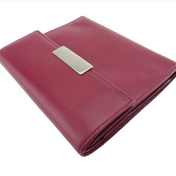 PRADA triple -fold wallet leather x silver material Authentic USED - Picture 4 of 11